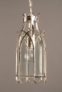 Gothic Nickel Plated Solid Brass 1 Light Hanging Lantern