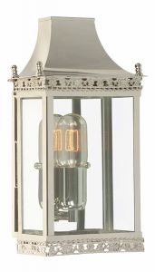 Regents Park Solid Brass Outdoor Lantern, Polished Nickel