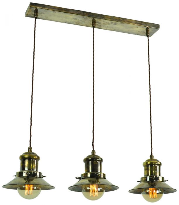 Solid Brass Vintage Ceiling Pendant, Vintage Brass Pendant Light Fixtures