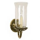 Empire Solid Polished Brass 1 Light Wall Light With Glass